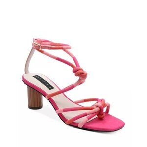 Sanctuary Women's Aspire Heeled Ankle Strap Knot Sandals Garnet Pink Size 7.5M